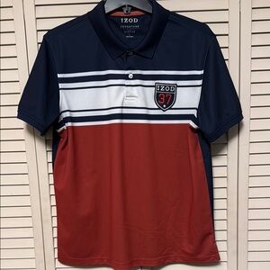 IZOD Advantage Men's Navy and Red Polo Shirt
